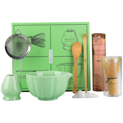 Ensemble matcha 8 pièces – Bol en forme de pétale, fouet, cuillère et ustensiles (1/5)
