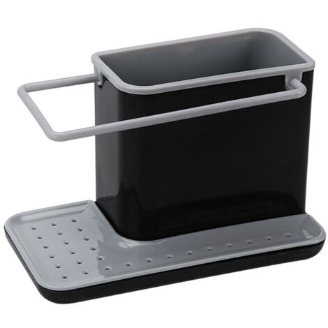 Organisateur d'évier avec bonde, boîte en PP noir pour la cuisine, pratique et fonctionnel (1/5)
