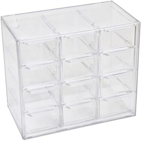 Petite boîte de rangement de bureau, 12 compartiments, boîte de rangement en plastique, (1/5)