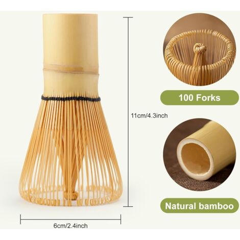 DiDiBirDi Fouet à Matcha En Bambou 100% Naturel - Lot De 2 Pièces, Traditionnel Japonais Pour Cérémonie Du Thé