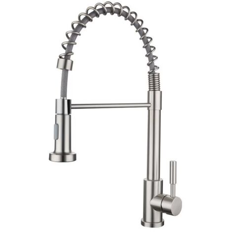 Robinet de cuisine extensible avec finition en acier inoxydable — (1/4)