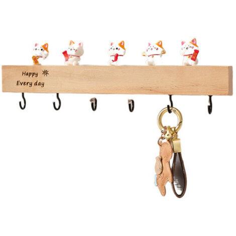 Porte-clés en forme d'animal, 6 crochets, support mural en forme de C, lampe décorative de 22 cm, pour cuisine/salon/salle de bain (1/4)