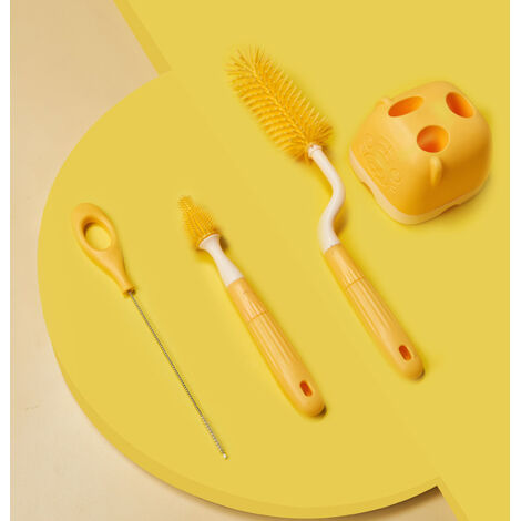 Brosse Pour Biberons Et Tétines - Long Manche Silicone, Nettoyage Facile Des Recoins - Idéale Pour La Puériculture Et Les Articles Ménagers - 10