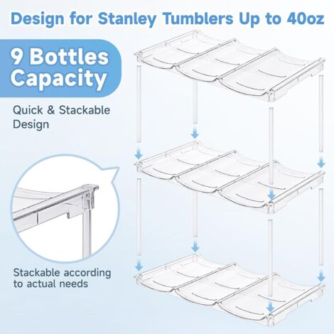 Lot De 2 Porte-Bouteilles Réfrigérateur Empilables - Rangement Antidérapant Pour Cuisine Et Garde-Manger