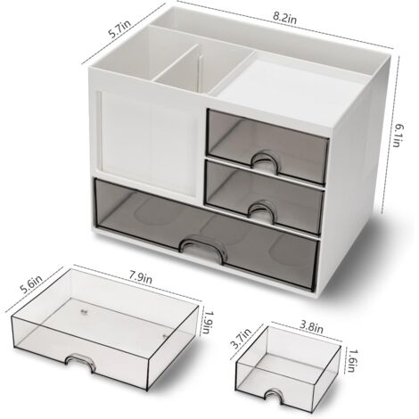 EGNMCR Organiseur De Bureau Avec Tiroir, Crayon Multifonctionnel, Organiseur De Bureau, Rangement Pour Fournitures Scolaires Maison Bureau Porte-Stylo