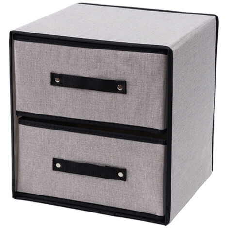 Boîte de rangement en tissu à double tiroir, idéale pour les armoires de chambre, lavable, pliable, avec deux tiroirs, parfaite pour ranger les foulards.