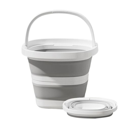 Seau pliable, portable, anti-déversement, robuste et durable, idéal pour la pêche à la plage, le jardinage, le lavage de voiture, la douche, les voyages et la lessive. (1/5)