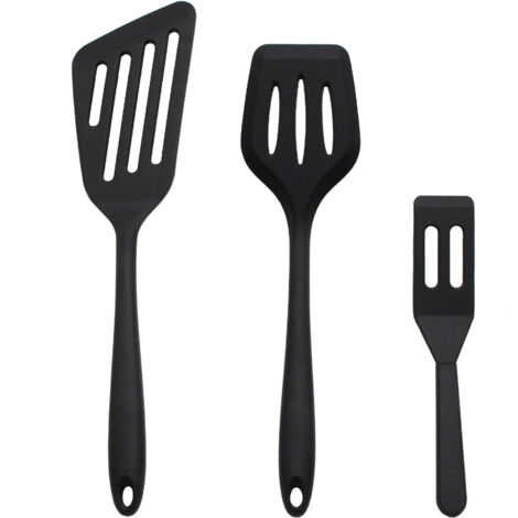 Ensemble de 3 spatules en silicone pour la friture, le poisson et une mini-spatule (1/4)