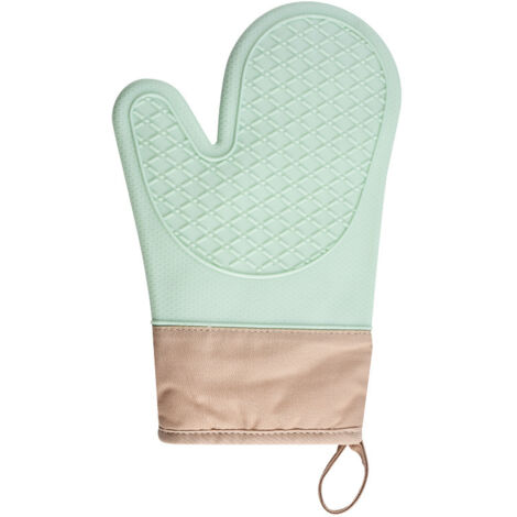 Gants de cuisine en silicone vert clair, résistants à la chaleur et au feu (1/5)