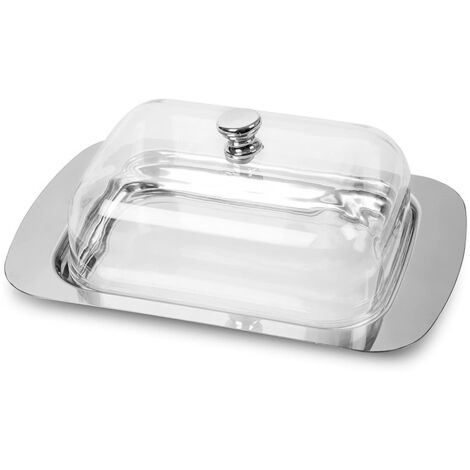 Beurrier en acier inoxydable avec couvercle et poignée, boîte à beurre et à fromage de style européen (1/5)