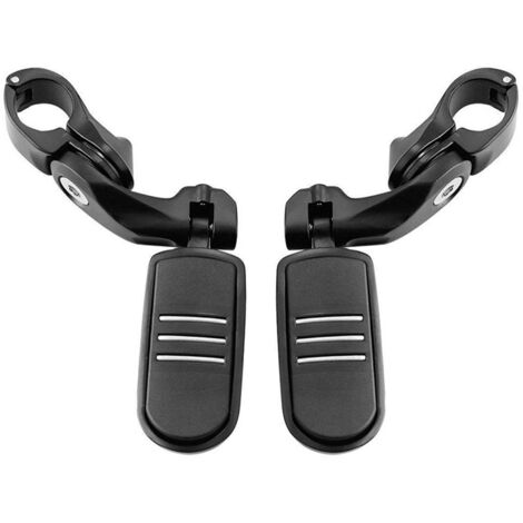 Paire De Repose-pieds Arrière Pliables Pour Vélo/VTT/Vélo Électrique – Antidérapants, Aluminium, Noir - 5