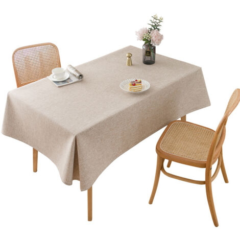 Nappe unie en polyester couleur café - 90×130 cm - simple et élégante - (1/5)