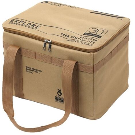 Boîte pliable 30L pour pique-niques et camping, rangement pour vaisselle d'extérieur, kaki (1/3)