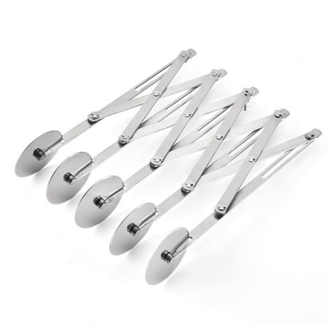 Coupe-pizza à 5 roues – séparateur réglable – acier inoxydable – pâtisserie (1/5)