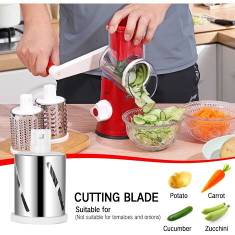 Râpe à Fromage Manuelle Avec Manivelle, Broyeur De Légumes Rotatif Multifonctionnel Avec 3 Tambours Pour Fromage, Pommes De Terre, Carottes, Etc | Leroy Merlin