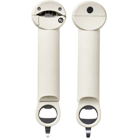 Ouvre-bouteille télescopique en acier inoxydable – magnétique – multifonction – blanc cassé (1/5)