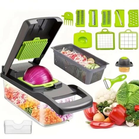 Mandoline multifonctionnelle  en PET et PP : coupe-légumes, râpe et trancheuse (1/5)