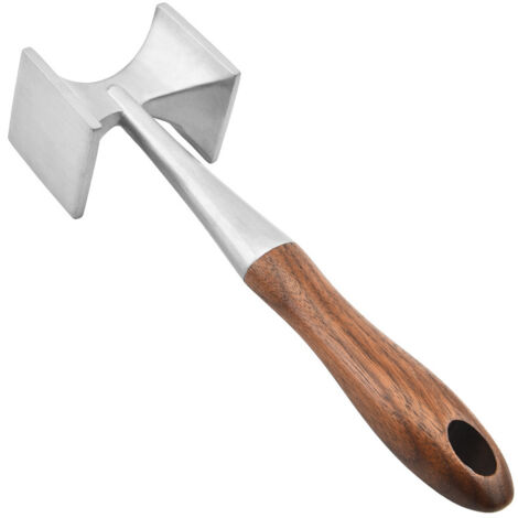 Attendrisseur de viande 2 en 1, alliage de zinc avec manche en bois – (1/5)