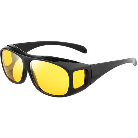 Lunettes de conduite nocturne jaunes : réduisent l’éblouissement et améliorent la visibilité. (1/5)