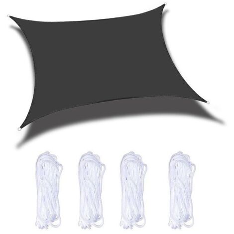 Bâche rectangulaire imperméable noire 200x300cm avec sac et cordes de fixation (1/5)