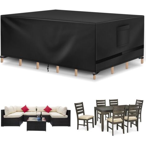 Housse imperméable et anti-poussière pour mobilier de jardin, noire, 180 x 120 x 74 cm, (1/4)