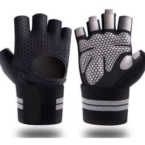 Gants d'haltérophilie respirants – Unisexe – Taille XL – Noir – (1/4)