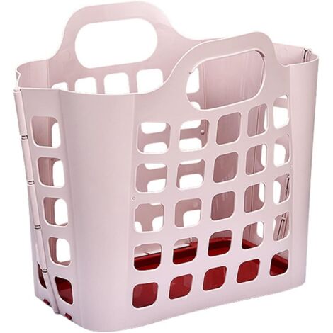 Panier de rangement multifonctionnel, organisateur de jouets et d'objets divers, boîte de rangement pour vêtements grande capacité - rose. (1/5)