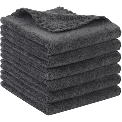 Serviettes de toilette (6 unités, 30 x 30 cm), gris foncé (1/5)