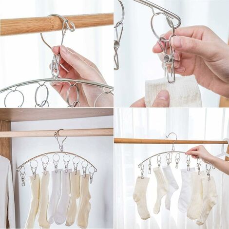 HONZUEN 2 Cintres Pantalons Avec 10 Pinces - Gain De Place - Cintres Métalliques Robuste Pour Pantalons, Jupes & Leggings