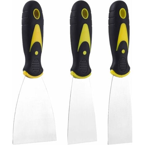Lot de 3 grattoirs à papier peint avec poignée en plastique et grattoir à lame en métal-Ensoleillé