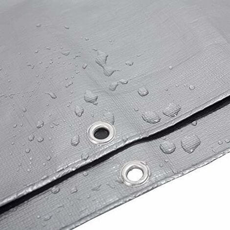 VOUNOT® Bâche de Protection en Polyéthylène 180g/m² Bâche Imperméable Ultra Lourde et Résistante Revêtue avec Oeillets en Aluminium Couverture Étanche pour Jardin, Piscine 3x4m Blanc