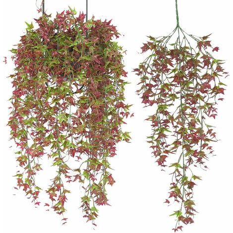 Vigne Suspendue Artificielle,Lierre Faux Vignes Fausses Plantes Suspendues en Plein air Tenture Murale Lierre Porche Patio Arc Balcon Panier Jardin Fête de Mariage Décoration-3pack/70cm-Ensoleillé (1/4)