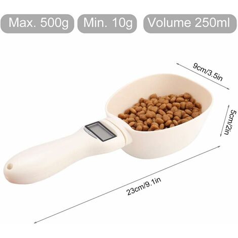 Cuillère Balance électronique Pour Animaux - Écran LCD, Mesure 1g-800g, Détachable, Avec Pile CR2032