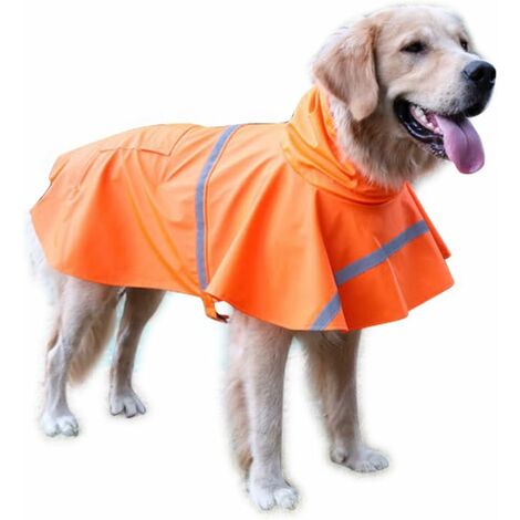 Imperméable à capuche ajustable pour chien L Manteau et imperméable pour chien-Ensoleillé