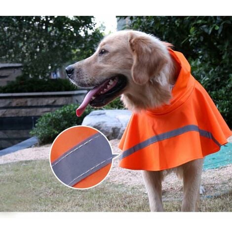 Imperméable à capuche ajustable pour chien L Manteau et imperméable pour chien-Ensoleillé