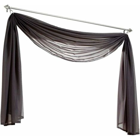 Lot de 1 rideau transversal en voile transparent pour chambre à coucher salon mariage, gris, 140300cm-Ensoleillé (1/4)