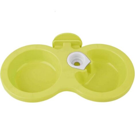 Bols Doubles pour Animaux de Compagnie Bol en Plastique pour Animaux de Compagnie pour Chiot à Boire pour Animaux de Compagnie(Green)