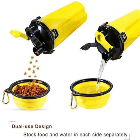 Lot De 8 Gourdes Pliables Jaunes Sport Avec Mousqueton - Bouteilles Réutilisables