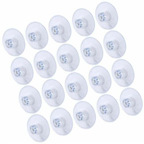 20 paquets de 45 mm de grandes ventouses en plastique PVC à ventouse sans crochets, transparent