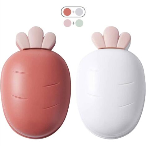 2pcs Porte Savon Plastique avec Couvercle, Voyage Boîte à Savon Portable, pour Salle de Bain Voyage Randonnée Camping(Rouge Blanc) (1/5)