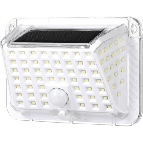 Applique solaire 90LEDs, éclairage extérieur à capteur de corps, 3 modes d'éclairage / contrôle sensible de la lumière / étanche IP65 / batterie rechargeable haute capacité 1200 mA intégrée (1/5)
