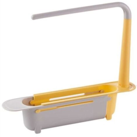 Porte-Évier De Cuisine, Évier De Drain Rétractable, Teneur En Tissu De Vaisselle, Porte-Serviettes Sponge Organizer Rack Pour La Cuisine à La Maison, 34 8 7cm, Jaune - Jaune (1/5)