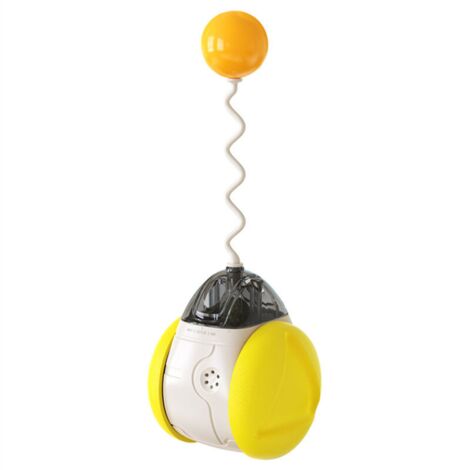 Produits pour Animaux de Compagnie, Jouet Gobelet électrique, Plateau Tournant pour Boules de Nourriture pour Taquiner les Jouets pour Chats(Jaune) (1/4)