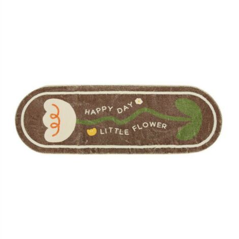 Petit tapis frais, couverture de canapé de salon, tapis de chevet de chambre imitation cachemire, tapis de sol en peluche dessin animé (Brun) (1/2)