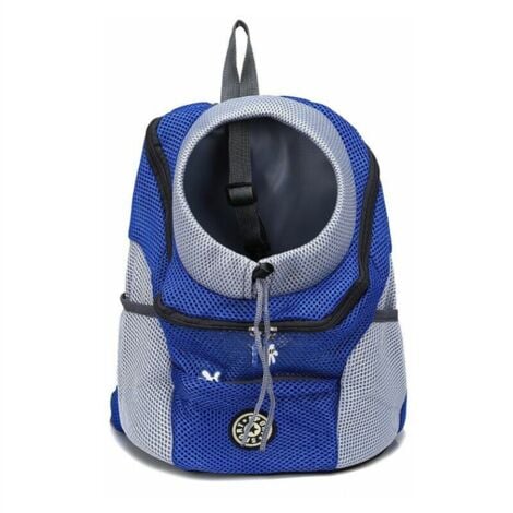 1 pièce de transport pour animaux de compagnie portable et confortable pour le vélo, la randonnée, les voyages, le shopping (L, bleu)