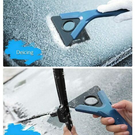 Tuofang 3 En 1 Grattoir à Glace Et Brosse à Neige Rétractable 80 Cm - Bleu, Poignée Mousse Antidérapante