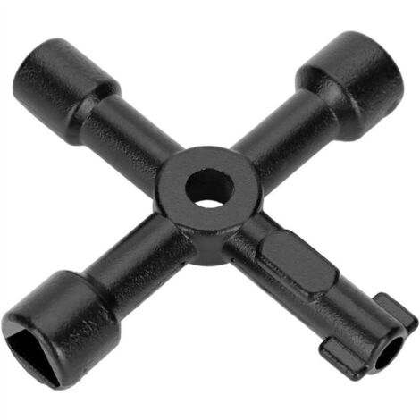 Clé d'Ouverture Universal Key en Alliage de Zinc de Clé de Radiateur 4-Way (Noir ) (1/5)