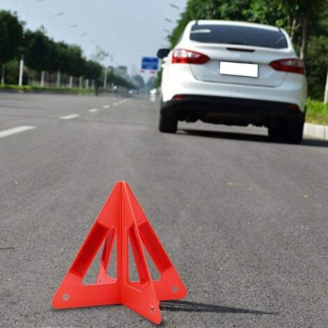 Triangle De Signalisation D'Urgence Réfléchissant - 38,5x37 Cm - Pour Voiture, Sécurité Routière