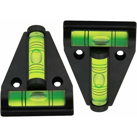 Lot De 2 Niveaux à Bulle De Type T, Mini Niveau à Bulle Noir à 2 Voies