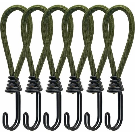 6pcs Tendeur en caoutchouc avec crochets en spirale pour Tentes, bâches, bannières en PVC, pavillons, trampolines, voile d'ombrage (1/5)